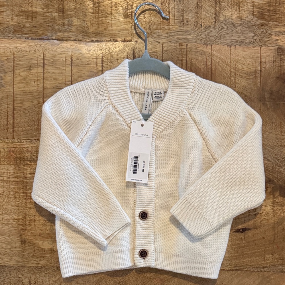 Janie and Jack Cream Button-Up Sweater